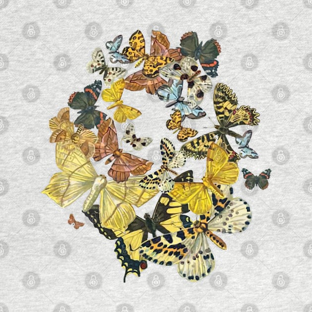 A Swarm Of Vintage Butterflies Vector by taiche